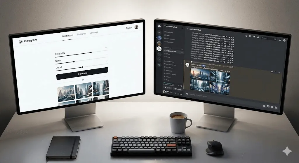2026 yılı için Ideogram ve Midjourney yapay zeka resim oluşturucu teknolojilerinin ve fiyatlandırma stratejilerinin derinlemesine karşılaştırması.
