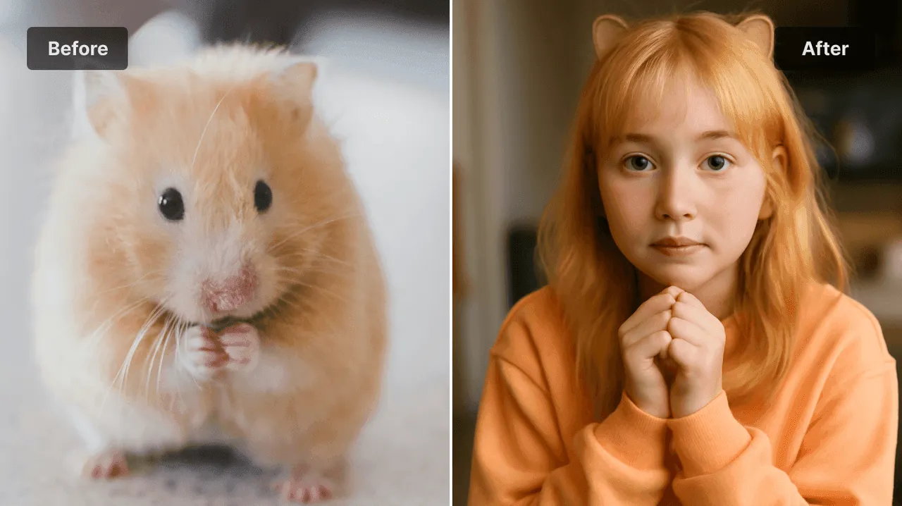 Pet to Human transformation example using PXZ AI